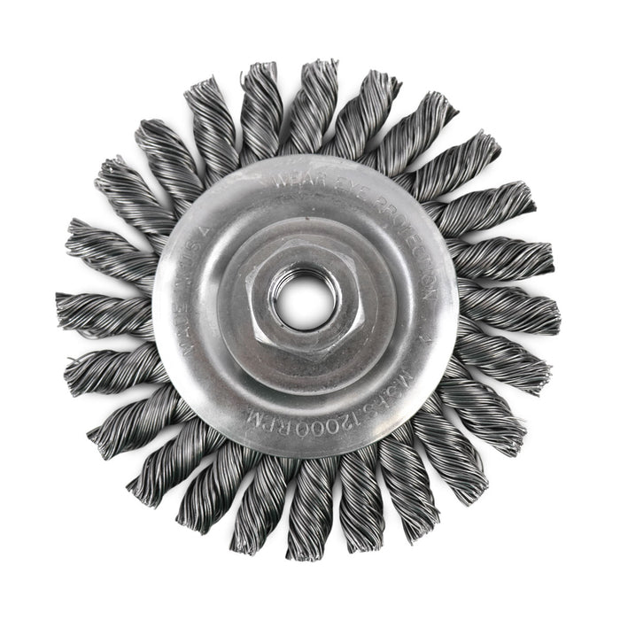 FLEXOVIT - 5"X3/8"X5/8-11 .025 CARBON WIRE WHEEL BRUSH - C1430