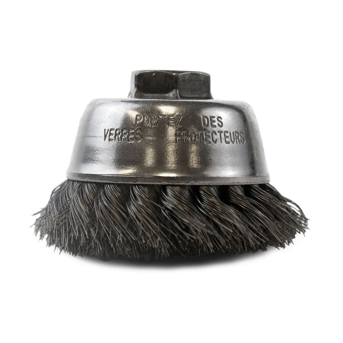 FLEXOVIT - 3-1/2"X5/8-11 .014 CARBON WIRE CUP BRUSH - C1483