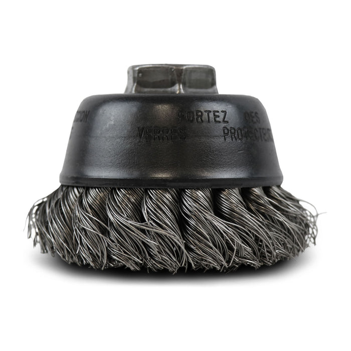 FLEXOVIT - 3-1/2"X5/8-11 .020 STAINLESS WIRE CUP BRUSH - C1585