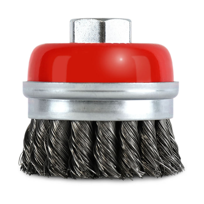 FLEXOVIT - HIGH PERFORMANCE WIRE CUP BRUSH/CLAMSHELL .020 CARBON KNOTTED KNOCK-OFF BRIDLE 6X5/8-11 - C1642P