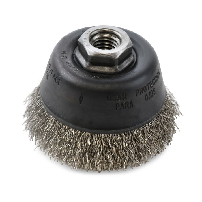 FLEXOVIT - 3-1/2"X5/8-11 .014 STAINLESS WIRE CUP BRUSH - C1697