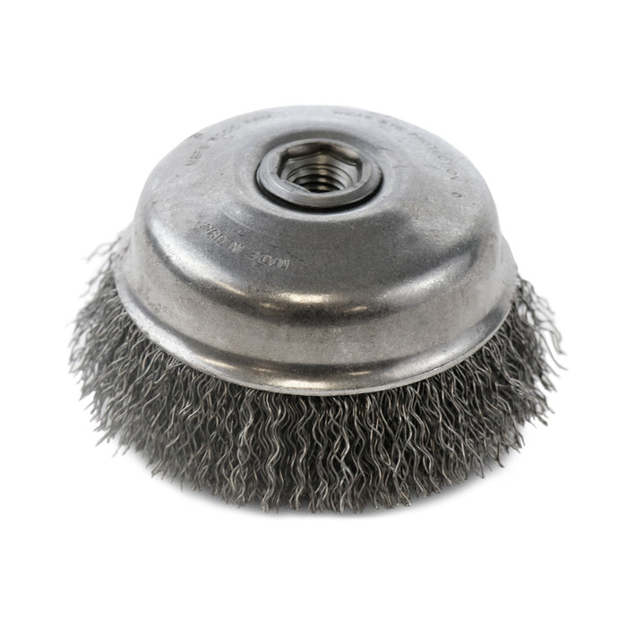 FLEXOVIT - 5"X5/8-11 .020 CARBON WIRE CUP BRUSH - C1810