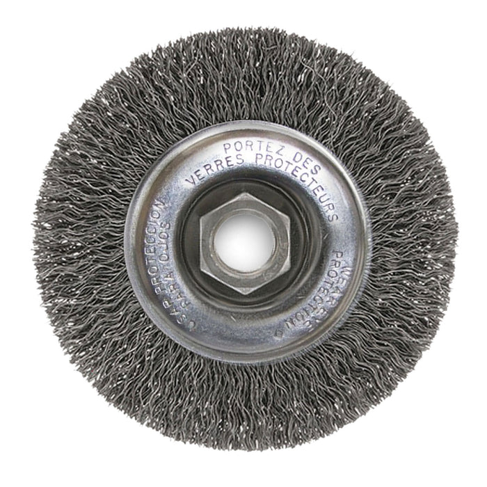 FLEXOVIT - 4"X1/2"X5/8-11 .014 CARBON WIRE WHEEL BRUSH - C1840