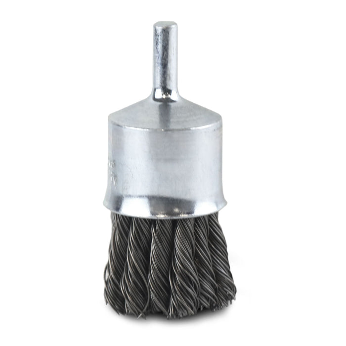FLEXOVIT - HIGH PERFORMANCE WIRE END BRUSH/CLAMSHELL .020 CARBON KNOTTED 1-1/8X1/4 SHANK - C1910P