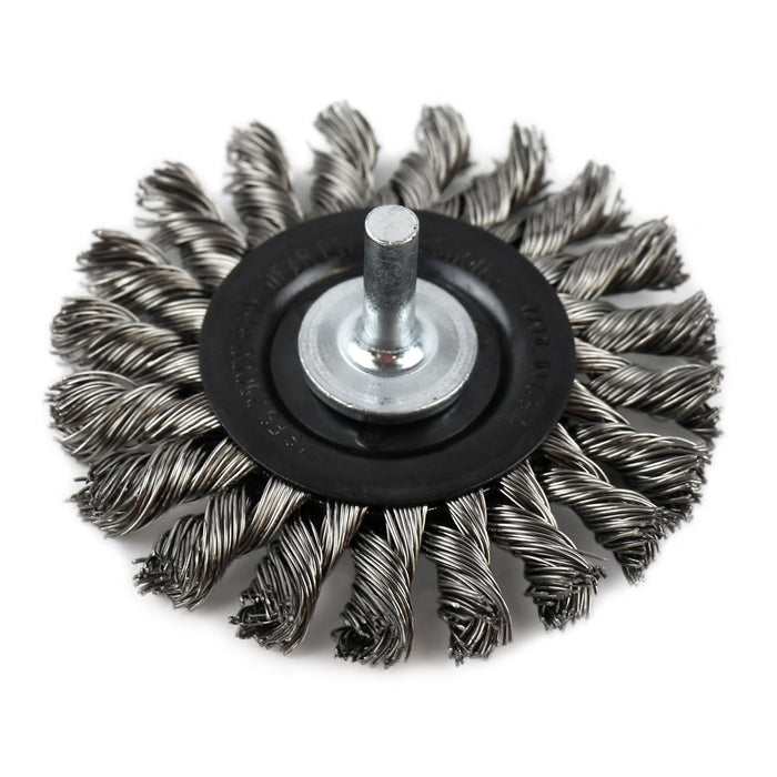 FLEXOVIT - 3"X7/16"X1/4"  SHANK .020 STAINLESS WIRE WHEEL BRUSH - C2150