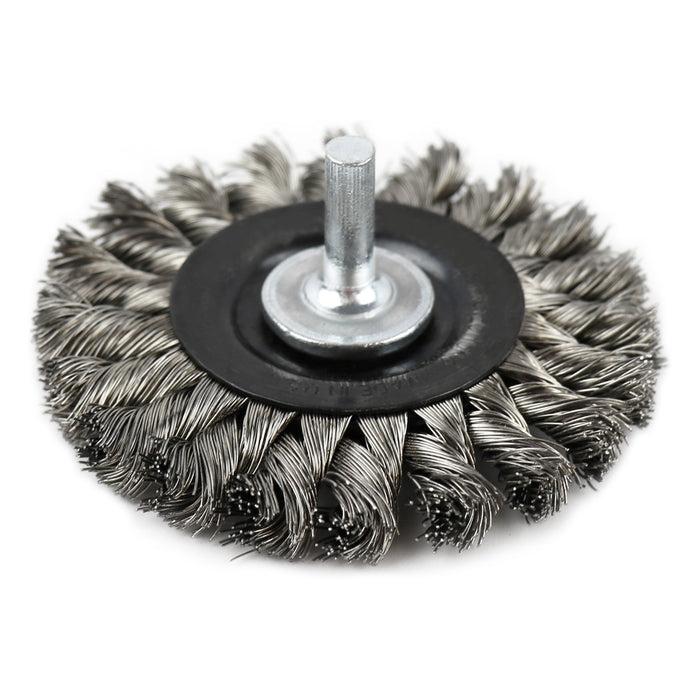 FLEXOVIT - 4"X5/8"X1/4"  SHANK .020 STAINLESS WIRE WHEEL BRUSH - C2250