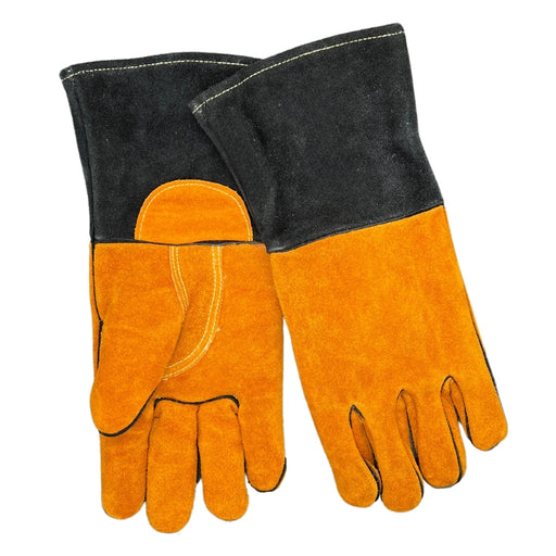 AB Grade Split Cowhide Welding Gloves - Black/Yellow - Large