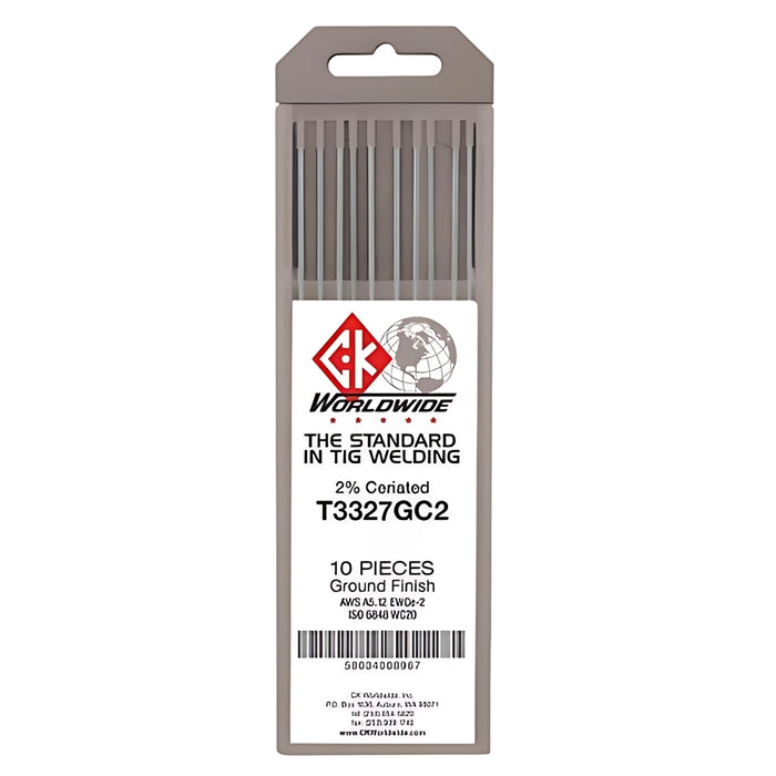 Ck Worldwide TIG Tungstens (Pack of 10) - T187GC2 - 1/8" (Gray)