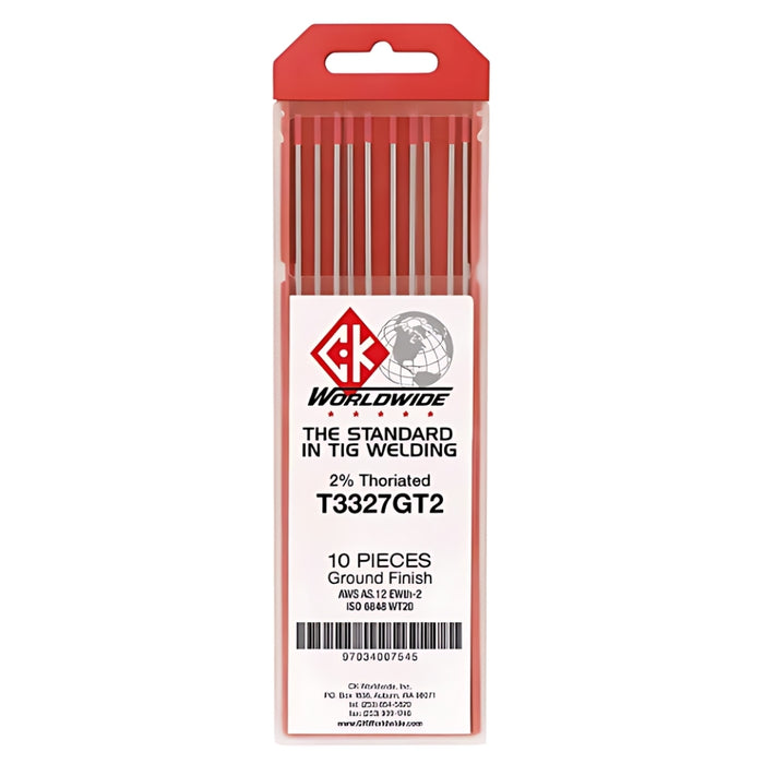 Ck Worldwide TIG Tungstens (Pack of 10) - T187GT2 - 1/8" (Red)