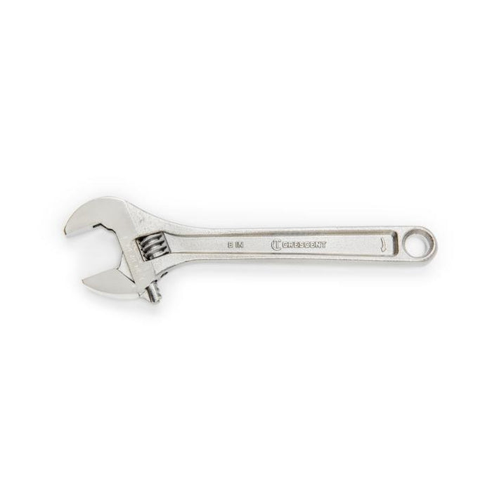 CRESCENT ADJ WRENCH, 8", CHROME, BAGGED - AC28BK