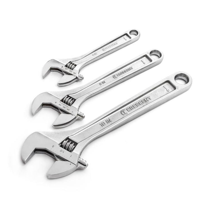 CRESCENT ADJ WRENCH SET, 6" 8" 10", CHROME - AC3PC