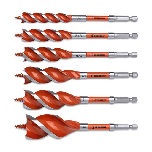 CRESCENT 6PC HIGH SPEED AUGER SET,6.25" - CDSASET-6