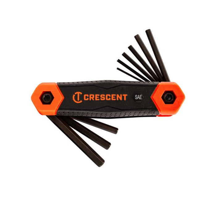 CRESCENT FOLDING HEX KEY SAE 9PC - CHKFSAE9