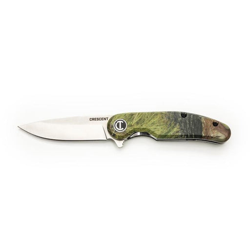 CRESCENT KNIFE, POCKET 3.25", CAMO, D POINT - CPK325CC