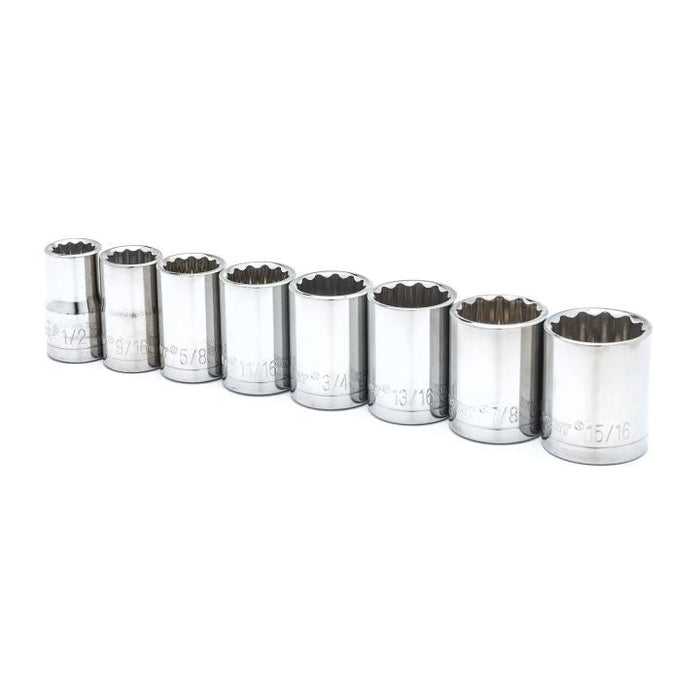 CRESCENT SOCKET SET,8PC,1/2" DRIVE,SAE - CSAS0N