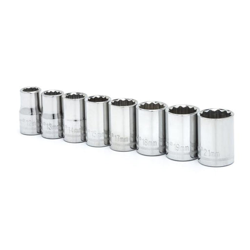 CRESCENT SOCKET SET,8PC,1/2" DRIVE,MM - CSAS1N