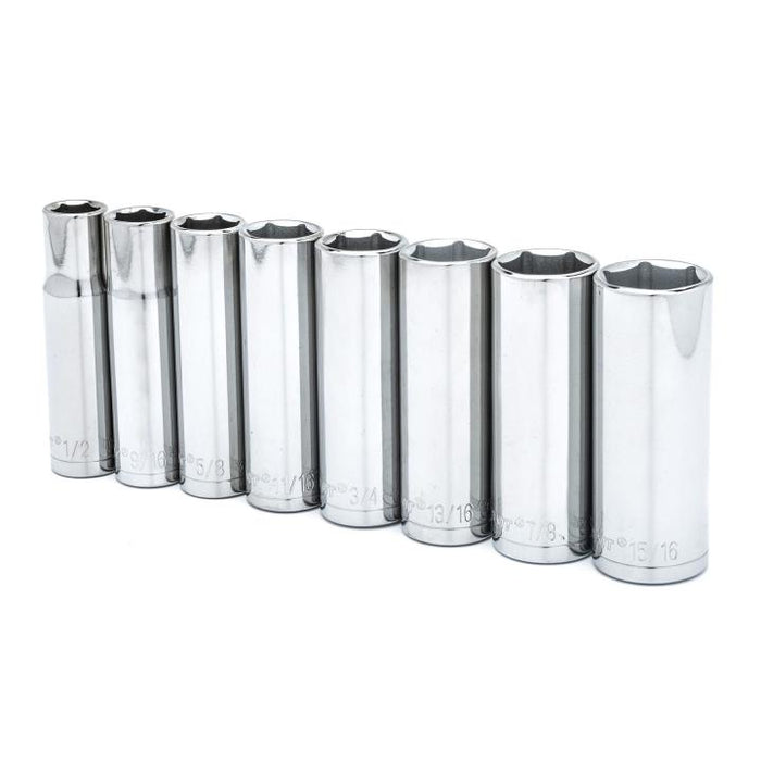 CRESCENT SOCKET SET,8PC,1/2" DRIVE,DEEP,SAE - CSAS2N