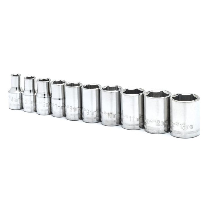 CRESCENT SOCKET SET,10PC,1/4" DRIVE,6PT,MM - CSAS9N