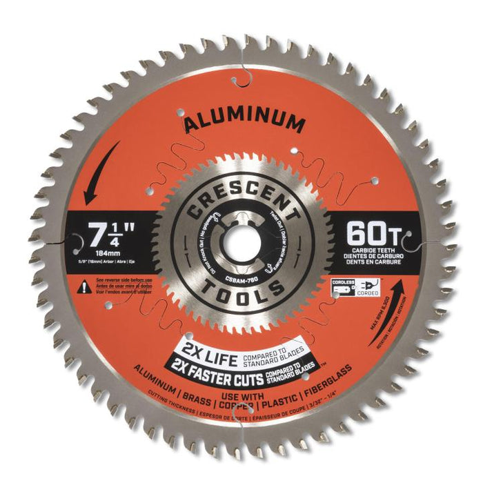 CRESCENT CRESCENT 7-1/4" 60T MED. ALUMINUM BLADE - CSBAM-760