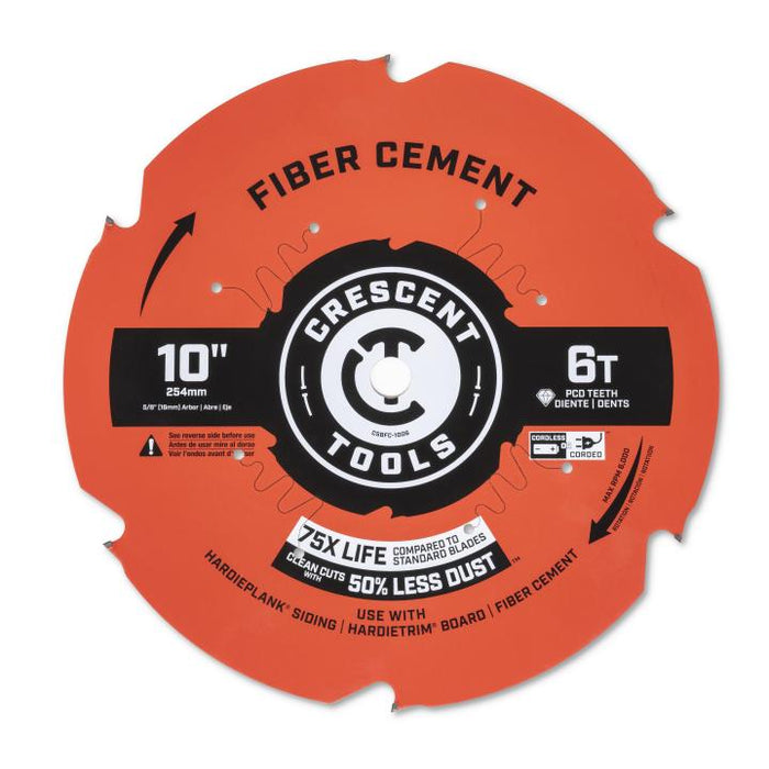 CRESCENT CRESCENT 10" 6T FIBER CEMENT BLADE - CSBFC-1006