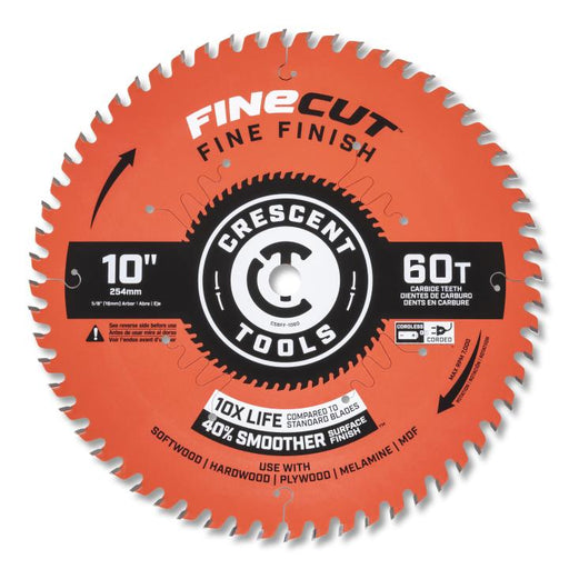 CRESCENT CRESCENT 10" 60T FINE FINISH BLADE - CSBFF-1060