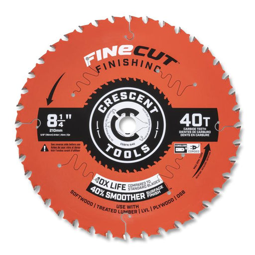 CRESCENT CRESCENT 8-1/4" 40T FINISHING BLADE - CSBFN-840