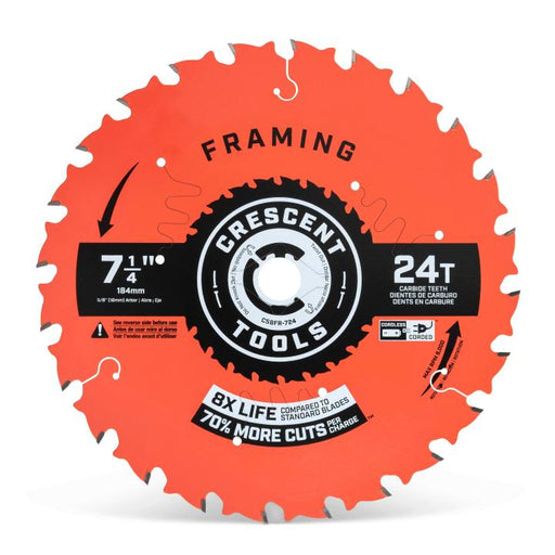 CRESCENT CRESCENT 7-1/4" 24T FRAMING BLADE - CSBFR-724