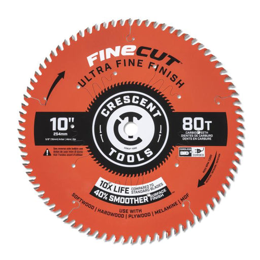 CRESCENT CRESCENT 10" 80T ULTRA FINISH BLADE - CSBUF-1080