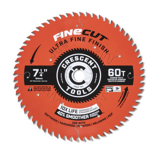 CRESCENT CRESCENT 7-1/4" 60T ULTRA FINISH BLADE - CSBUF-760