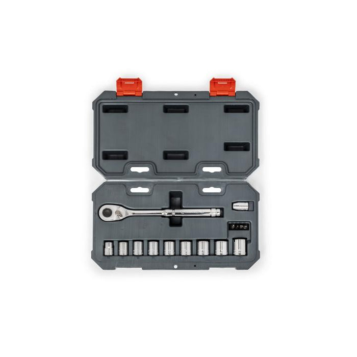 CRESCENT SOCKET WRENCH SET,15PC,3/8,6PT,MM - CSWS38MM15