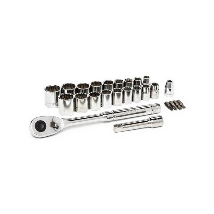 CRESCENT SOCKET WRENCH SET,25PC,3/8"DR,SAE/MM - CSWS7C