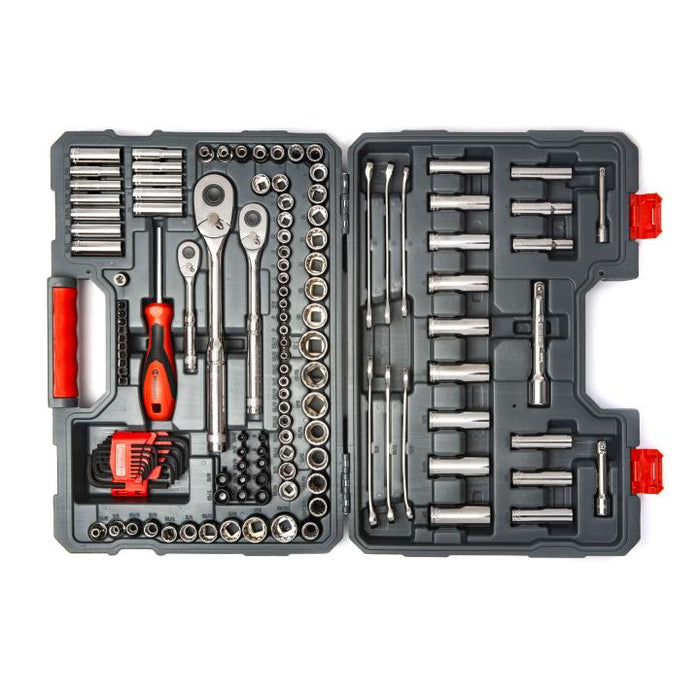CRESCENT MECHANICS TOOL SET,142PC,1/4,3/8,1/2"DR - CTK142C