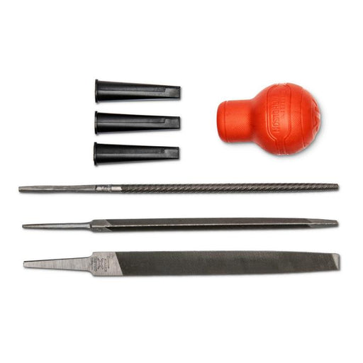 NICHOLSON FILE SET, 4 PC, SHORT RND HANDLE - FLSTGL6