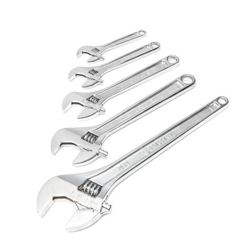 CRESCENT ADJ WRENCH SET, 6" 8" 10" 12" 15",CHROME - AC5PC