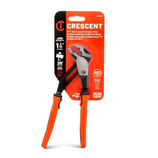 CRESCENT PLIER, 8", T&G, V JAW, DM Z2 - RTZ28CGV