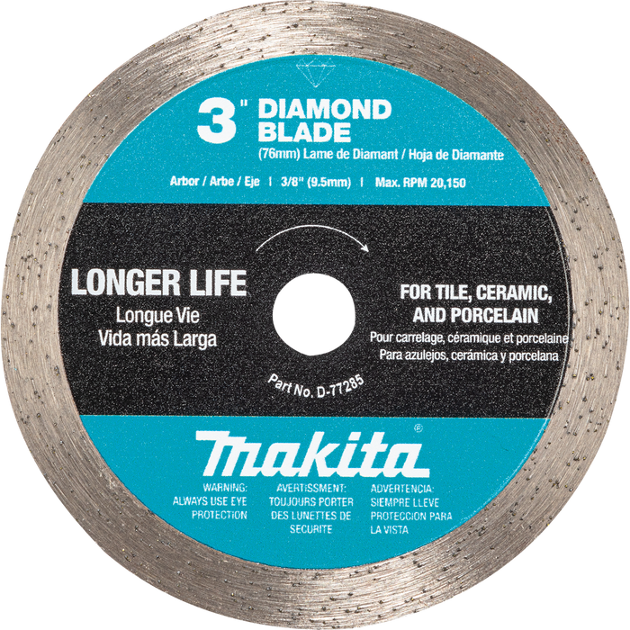 MAKITA - 3" DIAMOND BLADE CONTINUOUS RIM 3/8" - D-77285