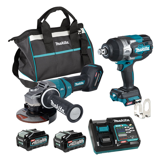 MAKITA - 40VMAX XGT BRUSHLESS 2 TOOL COMBO KIT, 4.0AH X2 - DK0192G202