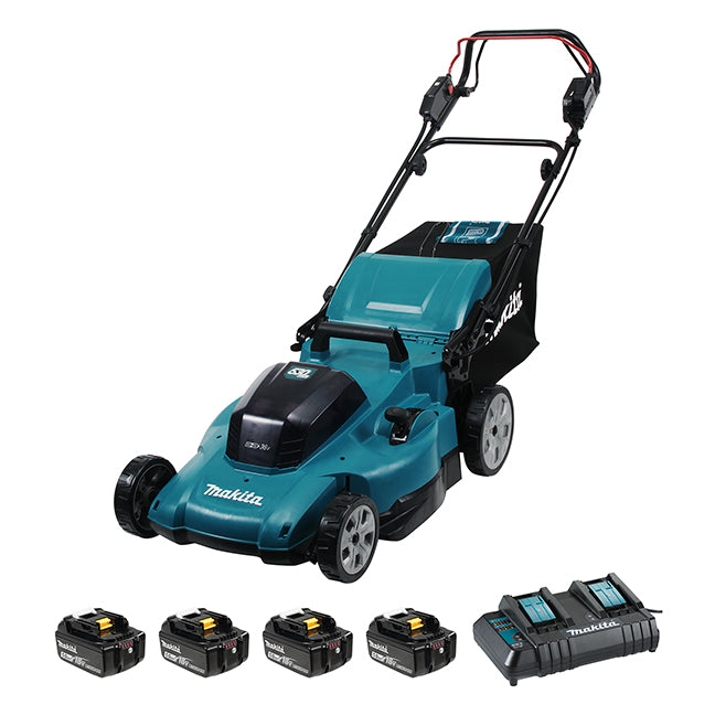 MAKITA - 36V(18VX2) LXT 21" SELF-PROPELLED LAWN MOWER, 5.0AH X4KIT - DLM539CT4