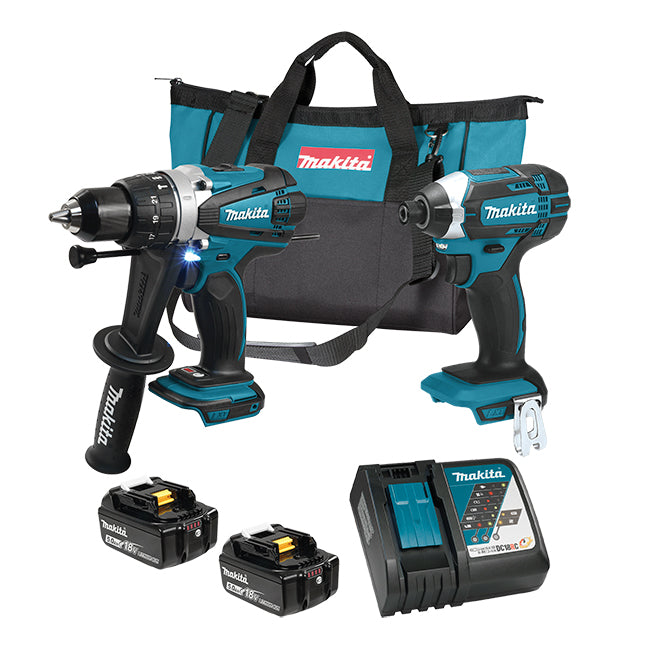 MAKITA - 18V LXT 2 TOOL COMBO KIT, 5.0AH X2 - DLX2145TX