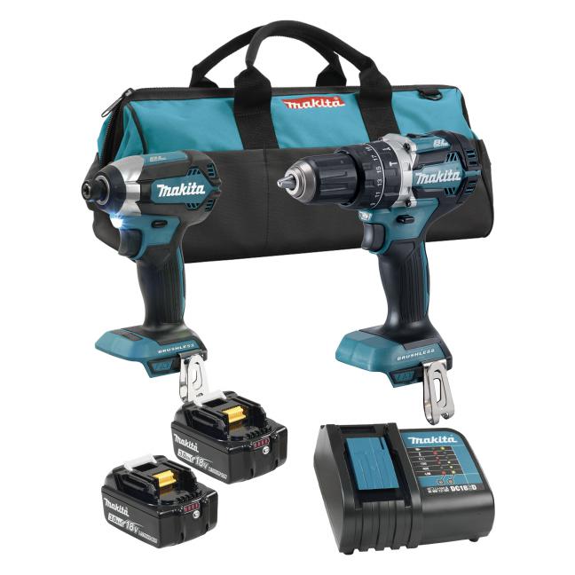 MAKITA - 18V LXT BRUSHLESS 2 TOOL COMBO KIT, 3.0AH X2 - DLX2180S