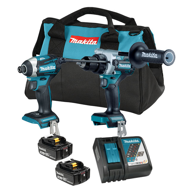 MAKITA - 18V LXT BRUSHLESS 2 TOOL COMBO KIT, 5.0AH X2 - DLX2412TX1