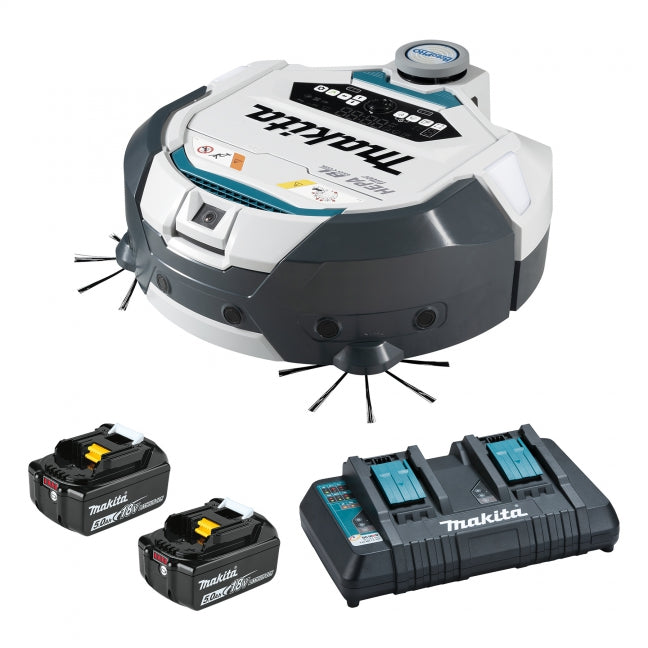 MAKITA - 18V LXT BRUSHLESS 3.5 L ROBOTIC VACUUM CLEANER, 5.0AH X2KIT - DRC300PT2