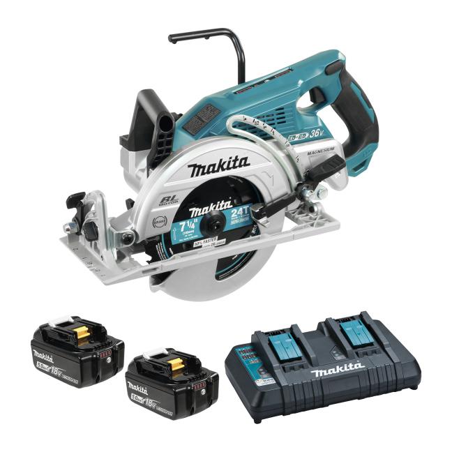 MAKITA - 36V(18VX2) LXT BRUSHLESS 7-1/4" CIRCULAR SAW, 5.0AH X2KIT - DRS780PT2X