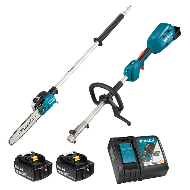 MAKITA - 18V LXT BRUSHLESS SPLIT SHAFT POWER UNIT W/EY402MP, 4.0AH X2KIT - DUX18RMX12