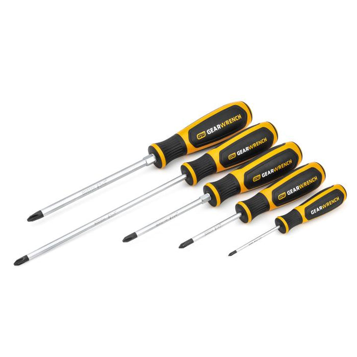 GEARWRENCH - 5 PIECE PHILLIPS® DUAL MATERIAL SCREWDRIVER SET - 80052H