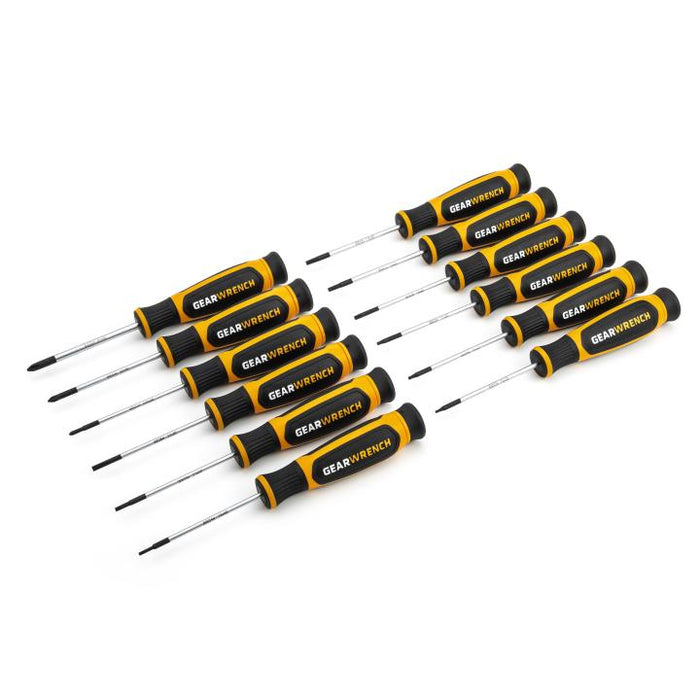GEARWRENCH - 12 PIECE PHILLIPS®/SLOTTED/TORX® MINI DUAL MATERIAL SCREWDRIVER SET - 80057H