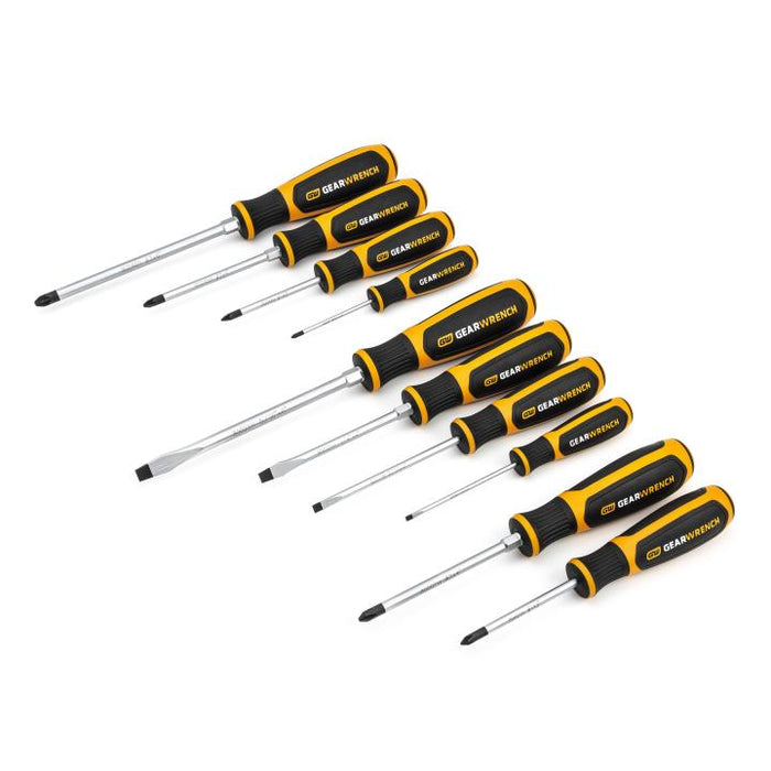 GEARWRENCH - 10 PIECE PHILLIPS®/SLOTTED/POZIDRIV® DUAL MATERIAL SCREWDRIVER SET - 80060H