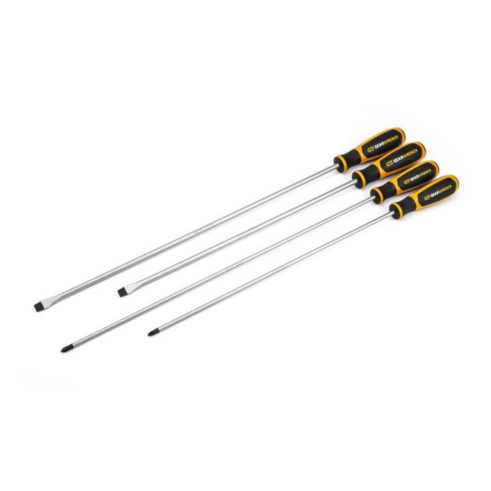 GEARWRENCH - 4 PIECE EXTRA LONG PHILLIPS®/SLOTTED DUAL MATERIAL SCREWDRIVER SET - 80069H