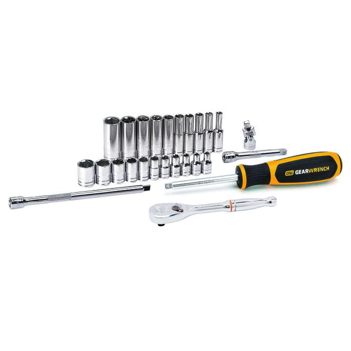 GEARWRENCH - 26 PIECE 1/4" DRIVE 6 POINT STANDARD SAE MECHANICS TOOL SET - 80312DD