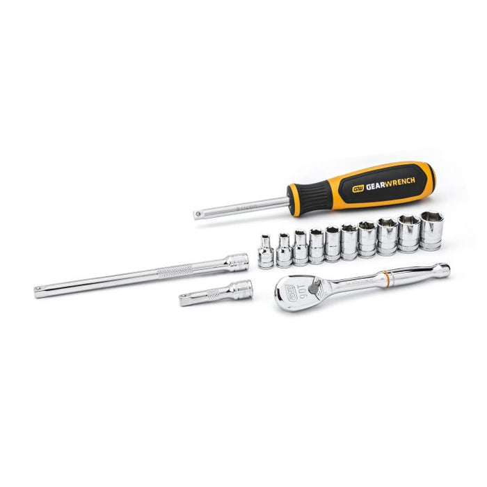 GEARWRENCH - 14 PIECE 1/4 DRIVE 6 POINT METRIC MECHANICS TOOL SET - 80326
